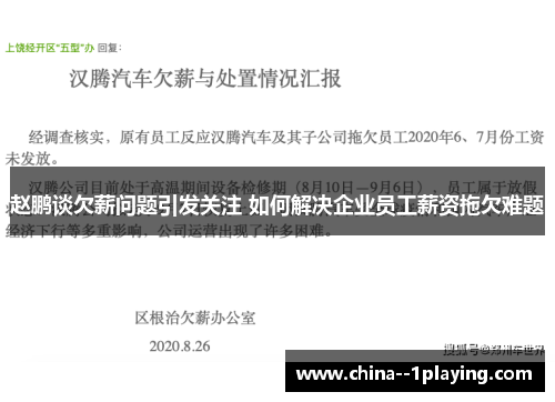 赵鹏谈欠薪问题引发关注 如何解决企业员工薪资拖欠难题